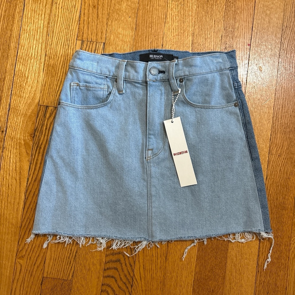Hudson Jeans Two-Tone Denim Mini Skirt